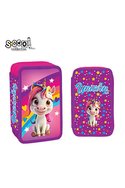 OEM Pencil case, 3 zippers, UNICORN