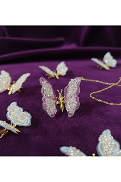 Shiklik مشبك شعر نسائي فاخر مطرز على شكل فراشة ذات أجنحة متحركة