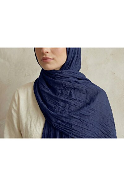 moodşal Lacivert Bambu Kraş Şal