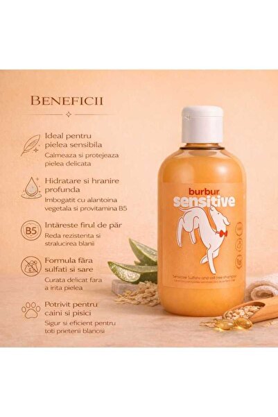 Burbur ȘAMPON PREMIUM SENSITIVE PENTRU CÂINI ȘI PISICI 400ML