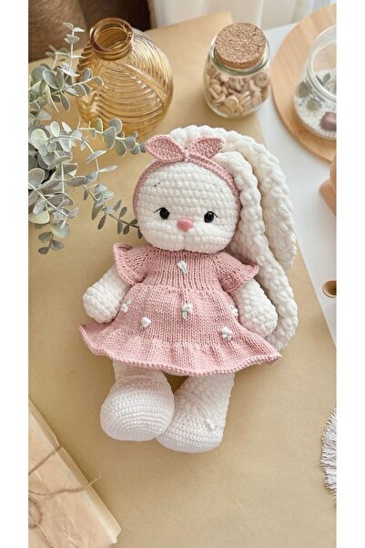 Handmade Uzun kulak elbiseli tavşan