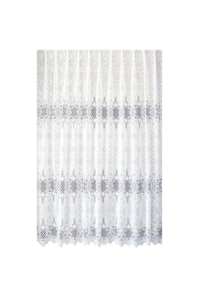 TREI STEJARI Perdea de Pascani, model 51259, 350cm X 240 H, albă