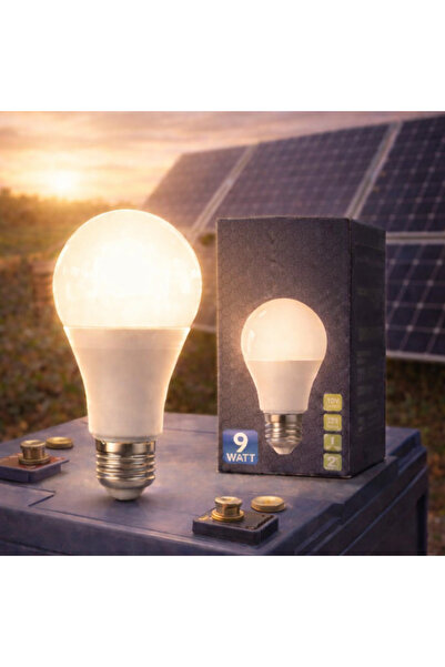 kialed 9W DC 12V LED Ampul – Solar & Akü Uyumlu