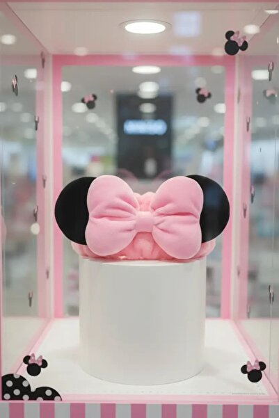 Disney Minnie Mouse Lisanslı Kabartmalı Peluş Saç Bandı (Pembe)