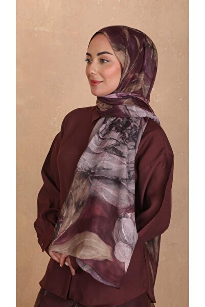 locella Desenli Kraş Şal Koyu Bordo