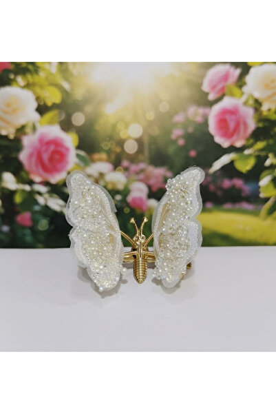 Shiklik Luxury Women's Hair Clip with Moving Winged Butterfly Embroidery
