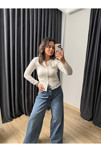 BÜŞRA PERKER Button Detailed Gathered Bodysuit