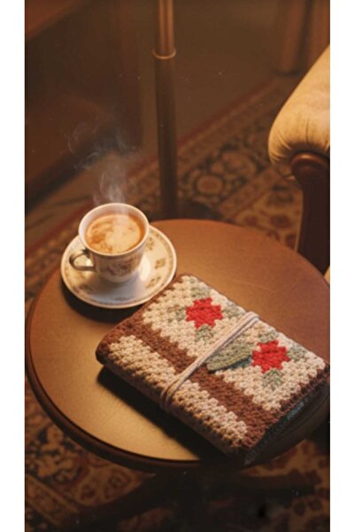 Se&On dizayn El örgüsü nostaljik kitap kilifi-kahve keyfi eslikcisi