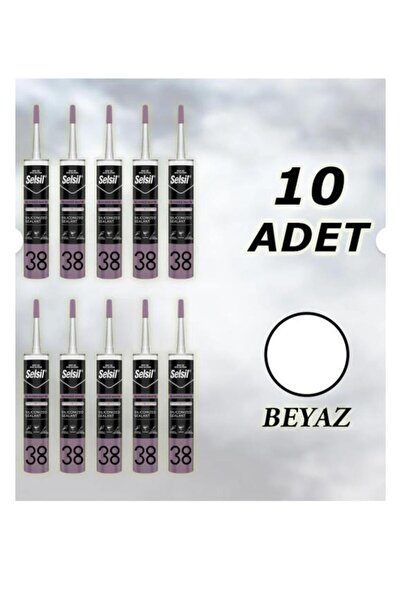 Selsil Silikonize Mastik Beyaz 500 gr, 10 Adet