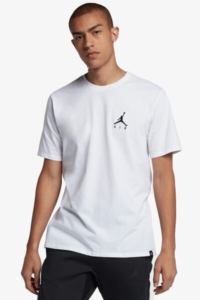 Nike Jordan Jumpman Air Unisex White-Black Tee Jordan Embroidered Logo T-Shir...