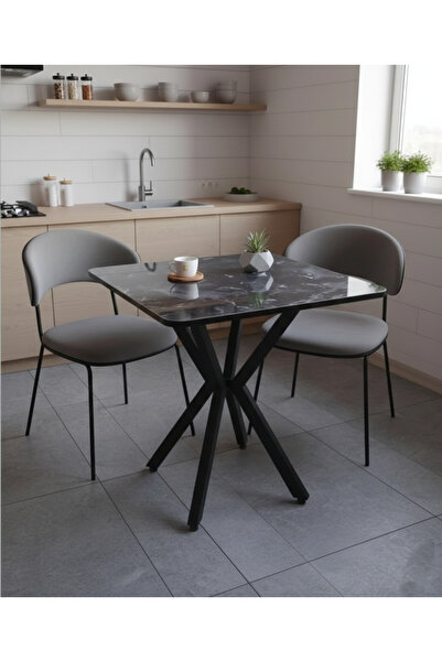 MASA MUTFAK CAFE BALKON BAHÇE RESTORAN YEMEK MASASI 70X70 METAL AYAK 1.KALİTE