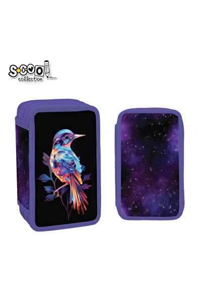 OEM Equipped pencil case, 3 zippers, 39 pieces, BIRD