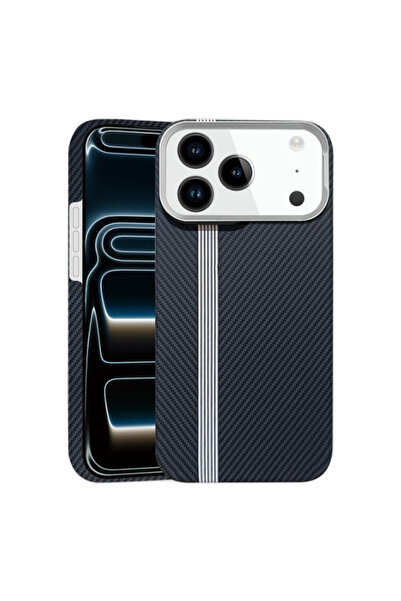 REDz Accessories Carcasă MagSafe cu dungi Kevlar albe, Aramid, pentru iPhone ...