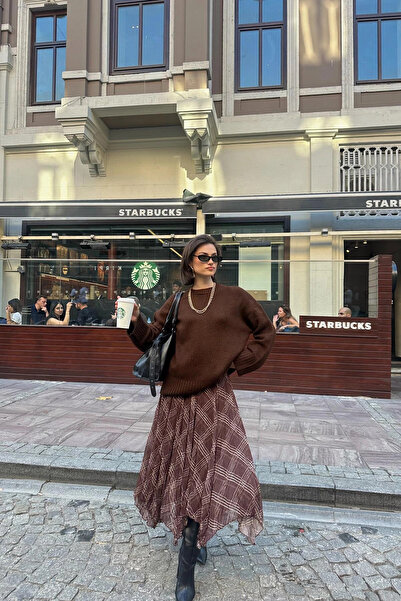 asur boutique Asur Boutique Women's Asymmetrical Cut Chiffon Lined Skirt