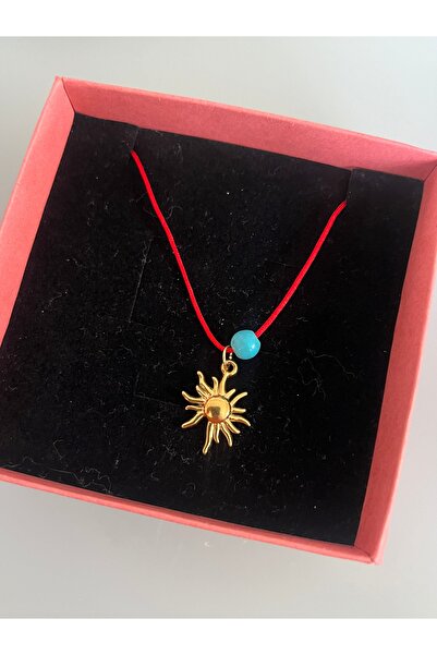 Hoop jewelery Adjustable Red String Steel Tip Turquoise Necklace