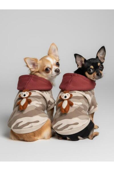 Kemique سويت شيرت سفاري فريندز بغطاء رأس للكلاب - السلالات الصغيرة