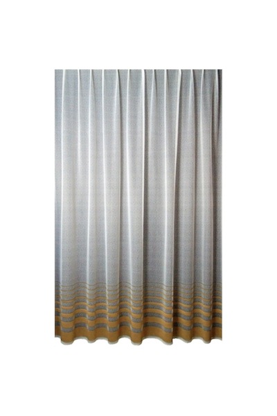 TREI STEJARI Curtain, model 5112K, white with brown stripes