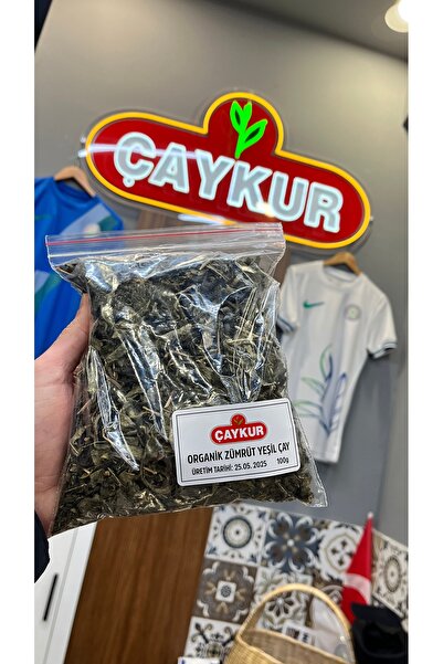 Çaykur organik yeşil çay yapraklı