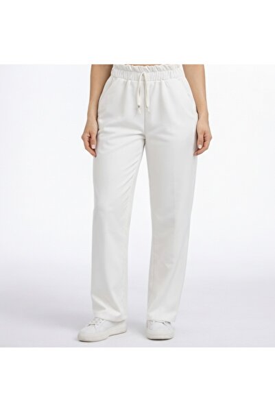 UNIQUE LADY Women's Elastic Waist Lace-Up Straight Leg Relaxed Fit Pants