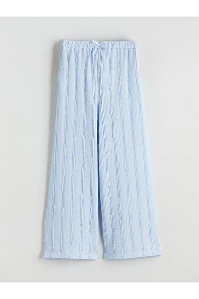 LC Waikiki Pantaloni pentru fete LCW Kids, albaștri, cu talie elastică și tex...