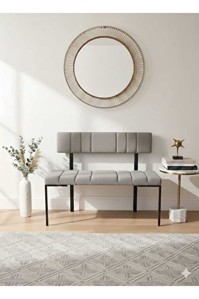 ÖZCAN METAL Metal Siyah Ayaklı Sırtlı Mutfak Salon Antre Yatak Odası Balkon P...