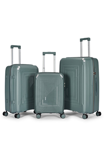 LİMRA A travel luggage set consisting of 3 wheeled suitcases with a sturdy an...