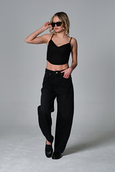 Maule Ψηλόμεσο τζιν 100% βαμβακερό γυναικείο τζιν φαρδύ παντελόνι @Barrella