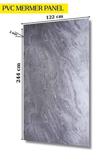 DECOALA PVC Mermer Görünümlü Duvar Paneli 122x244 cm (2 Adet)- Dekoratif Su G...