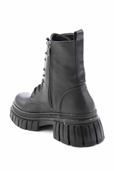 Bambi Ghete dama cu sireturi, piele ecologica, negru, 37