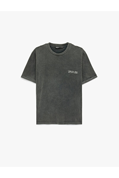 Koton Tricou cu mânecă scurtă, croială normală, din bumbac guler rotund%, lav...