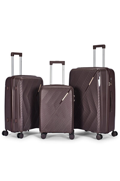 LİMRA A travel luggage set consisting of 3 wheeled suitcases with a sturdy an...