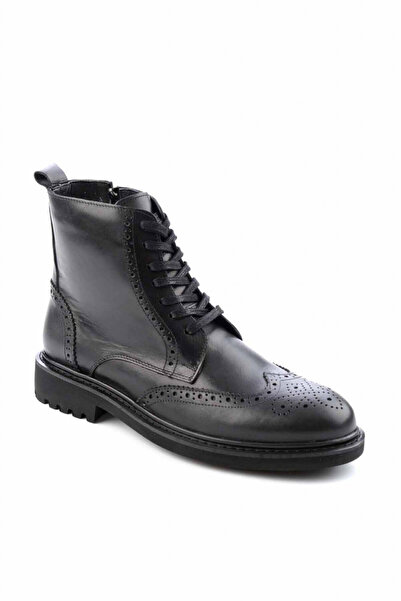 Bambi Men's high boots, genuine leather, motifs, black, 44