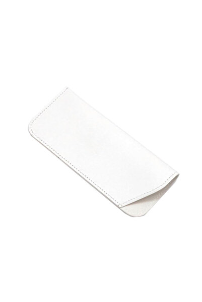 Techsuit Husă subțire din piele pentru ochelari ETSP5, albă