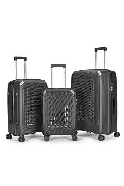 LİMRA A travel luggage set consisting of 3 wheeled suitcases with a sturdy an...