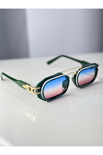 VLDORO D'Oro Style - Premium Green & Gold Detailed Sunglasses