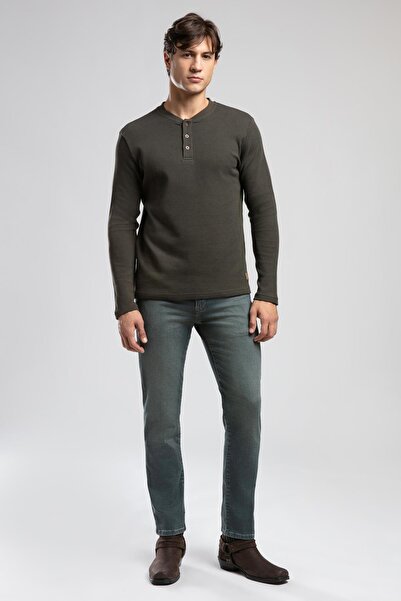 Lee Cooper Ανδρικό τζιν παντελόνι κανονικής μέσης λεπτής εφαρμογής ίσιο μπλε ...