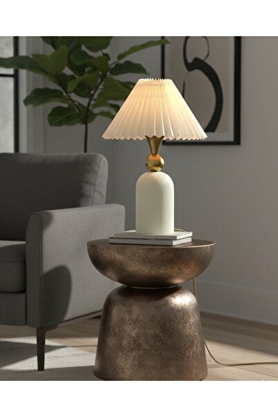 Decodelight Yimpi Dokulu Krem Boyalı Eskitme Toplu Metal Ayaklı 22 cm Açık Kr...