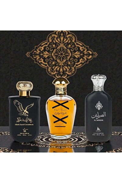 Ayelet Set of 3 oriental men's perfumes - Ghala zayed + Oud modern + Al sayadin