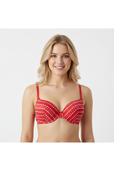 BONBON Women's Underwire Heart Patterned Bra Bb2160