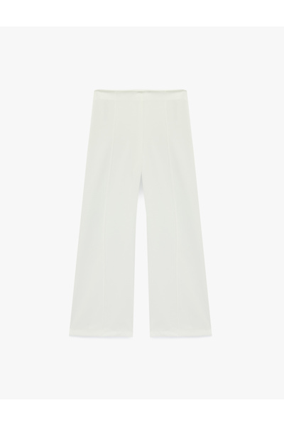 Koton Țesătură creponată, simplă, cu picior lat pantaloni palazzo