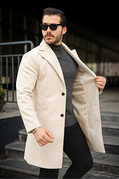 BASEL.CO Slim Fit Lined Long Cashmere Coat