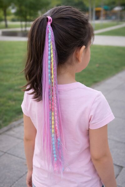 TAKIŞTIR Detaljna gumena kopča za kosu u ružičastoj i ljubičastoj boji