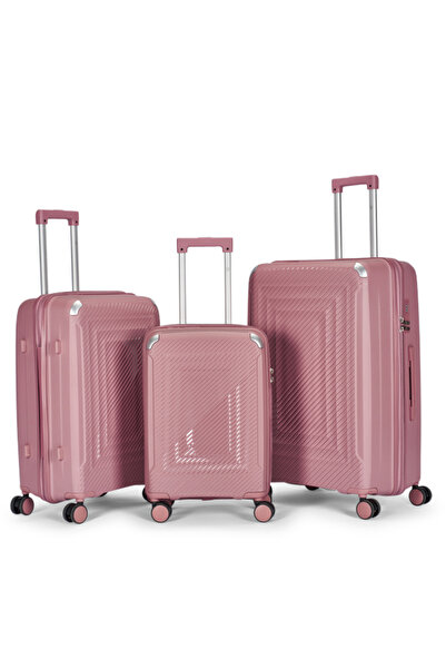 LİMRA A travel luggage set consisting of 3 wheeled suitcases with a sturdy an...