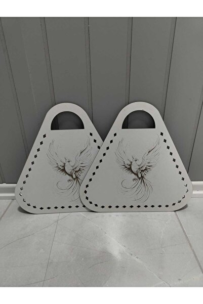 Lazer Kesim Anka Kuşu Figürlü Ahşap Çanta Örme Kiti (30 cm)