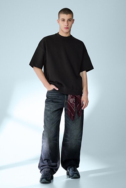 Bershka Kısa kollu fitilli sweatshirt