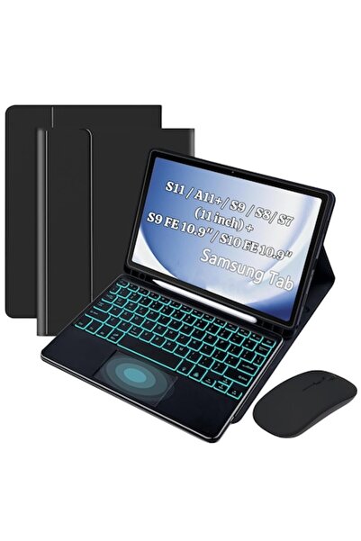 QOVU Husă pentru tabletă cu tastatură și mouse wireless