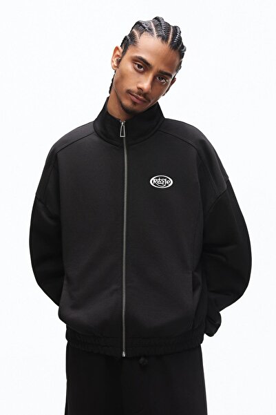 Bershka Fermuarlı baskılı sweatshirt