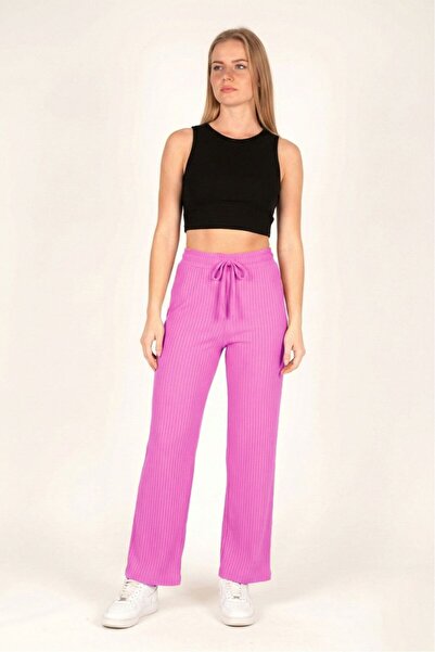 Ventuno Giyim Women's Elastic Waist Casual Comfortable Corded Fabric Sweatpan...