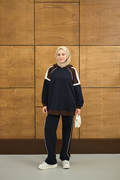 LOCCO Women's Hooded Three Color Pocket Detail Elastic Waist Regular Viscose ...