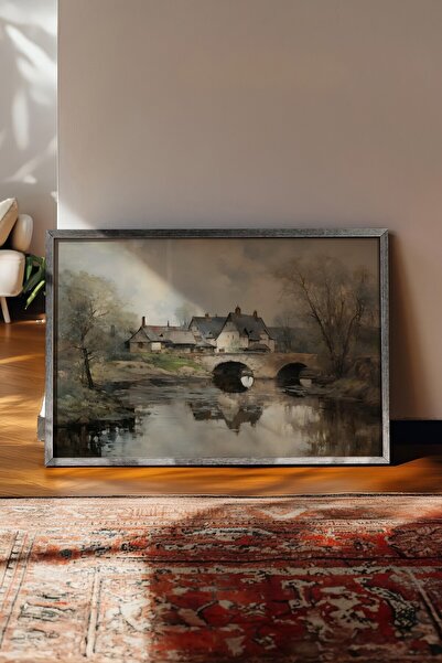 Postifull Tablou vintage, poster cu rama argintie, decor de perete vintage